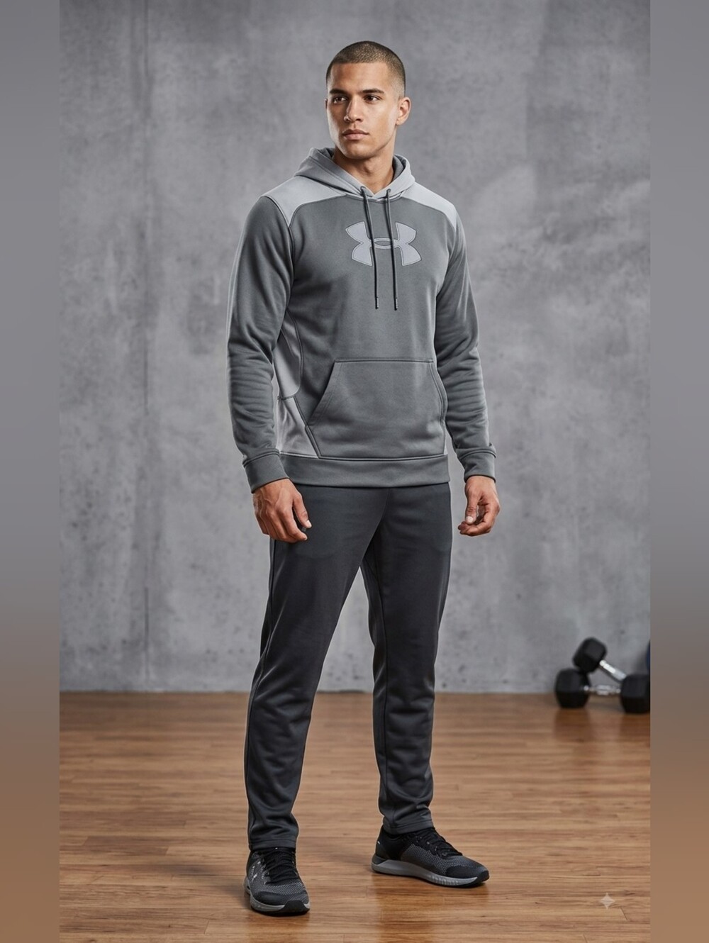 Under Armour  MEen Fleece Big Logo Hoodie  Size SM. Color Gray for me